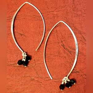 Silpada Sterling Silver & Obsidian Earrings